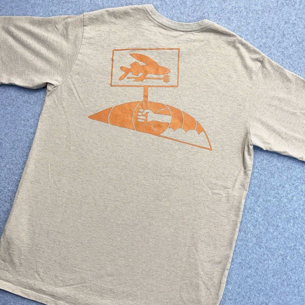 Patagonia T-Shirt Mens Small S Flying Fish Protest Responsibili-Tee Beige 37660